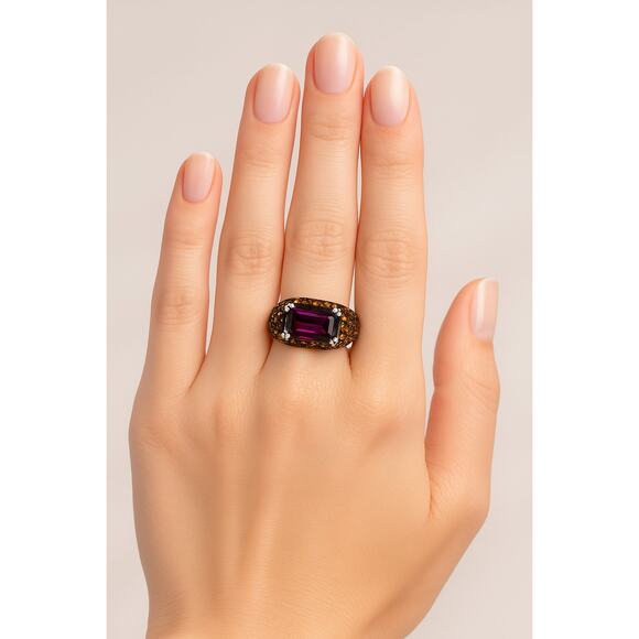Sterling Silver Amethyst Ring Size 6 – .925 Purple Gemstone, 0.28 oz - Picture 7 of 11